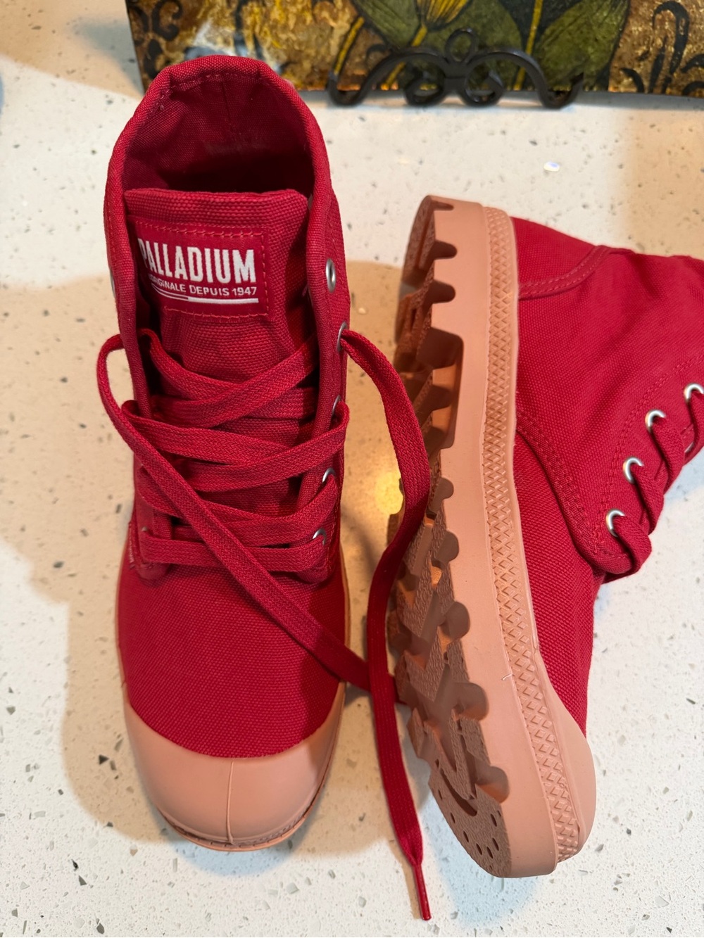 Palladium Women’s Red Canvas Shoes SZ. 8